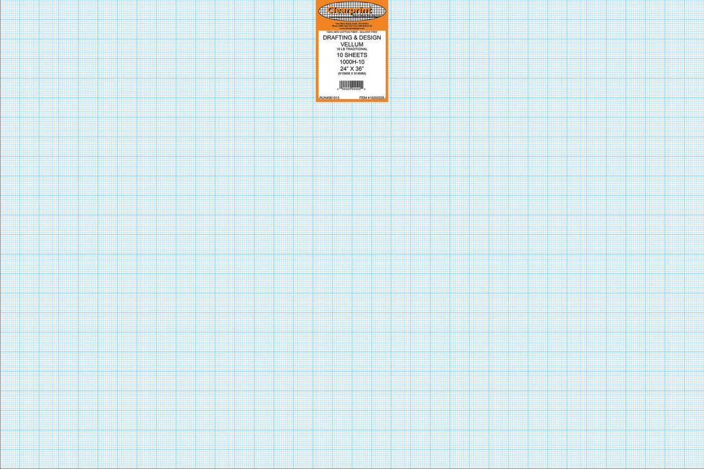 24 x 36 Vellum 10-Sheet Pack 10x10 Grid P352