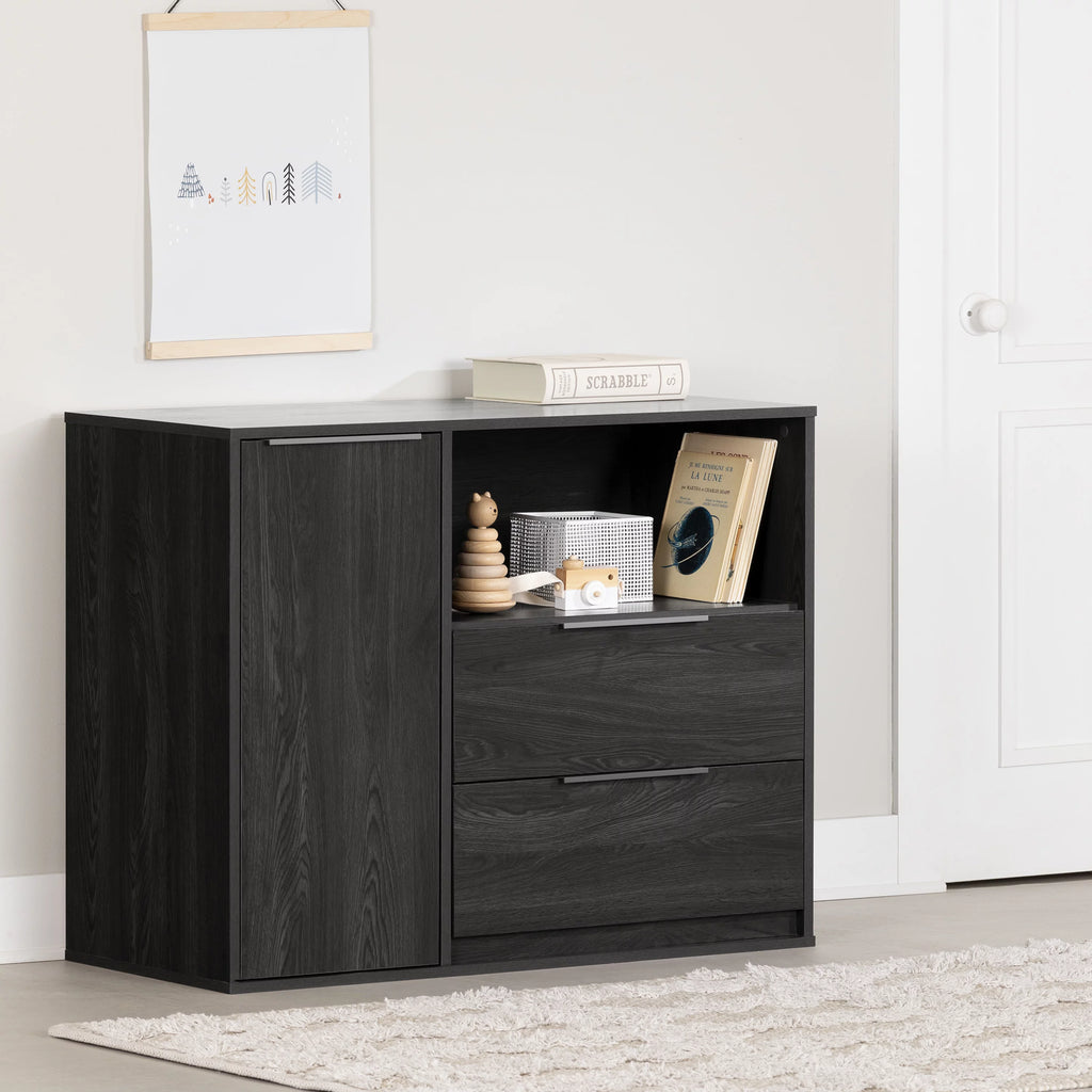 Contemporary 2 Drawer Gray Oak Chest U694