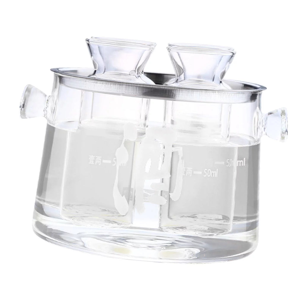 Glass Sake Decanter Bottle 16cmx14.5cmx11.6cm P9276