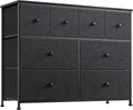 Black Gray 8 Drawer Steel Frame Wooden Top Dresser Y539600