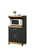 Black-Beech Microwave Kitchen Cart D804