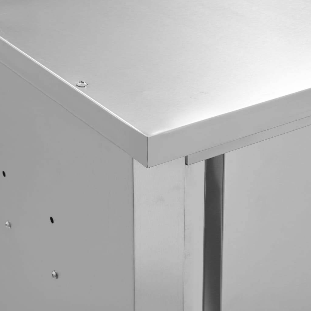 Stainless Steel Kitchen Wall Cabinet with Sliding Doors P495