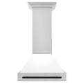 30 Inch Stainless Steel Range Hood with White Matte Shell and Matte Black Handle R715