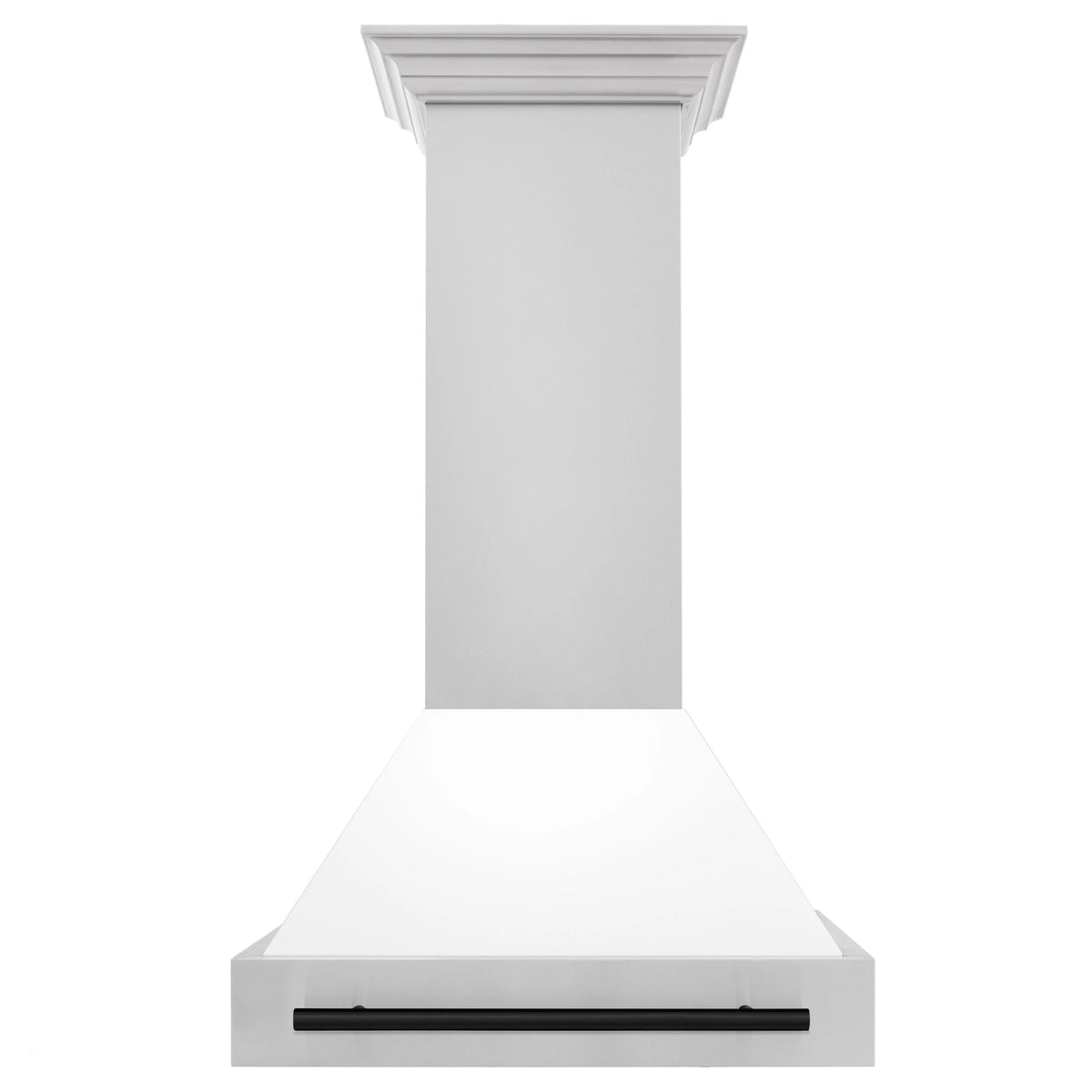 30 Inch Stainless Steel Range Hood with White Matte Shell and Matte Black Handle R715