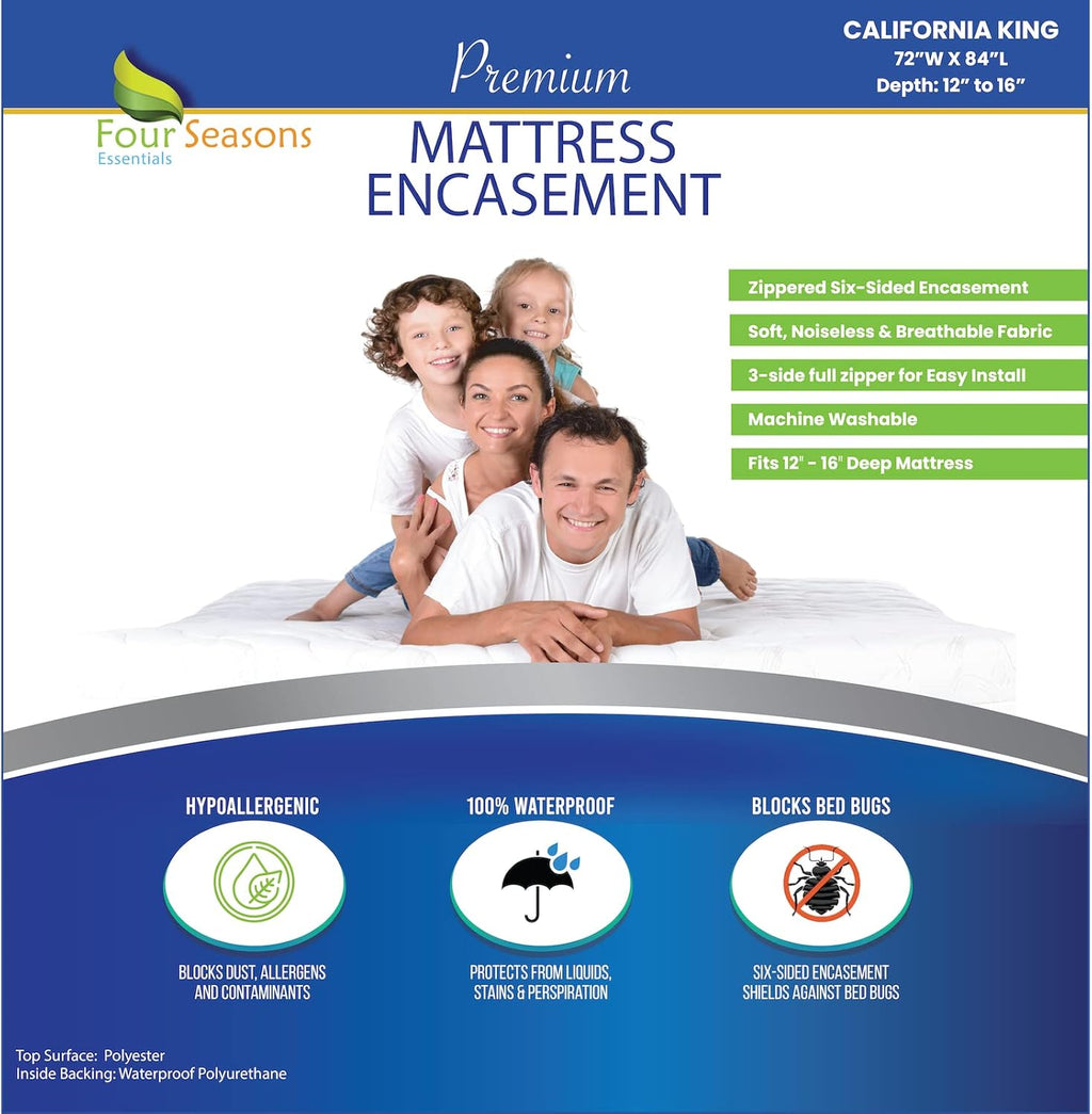 Waterproof Zippered Mattress Protector Encasement Pack of 2 F887