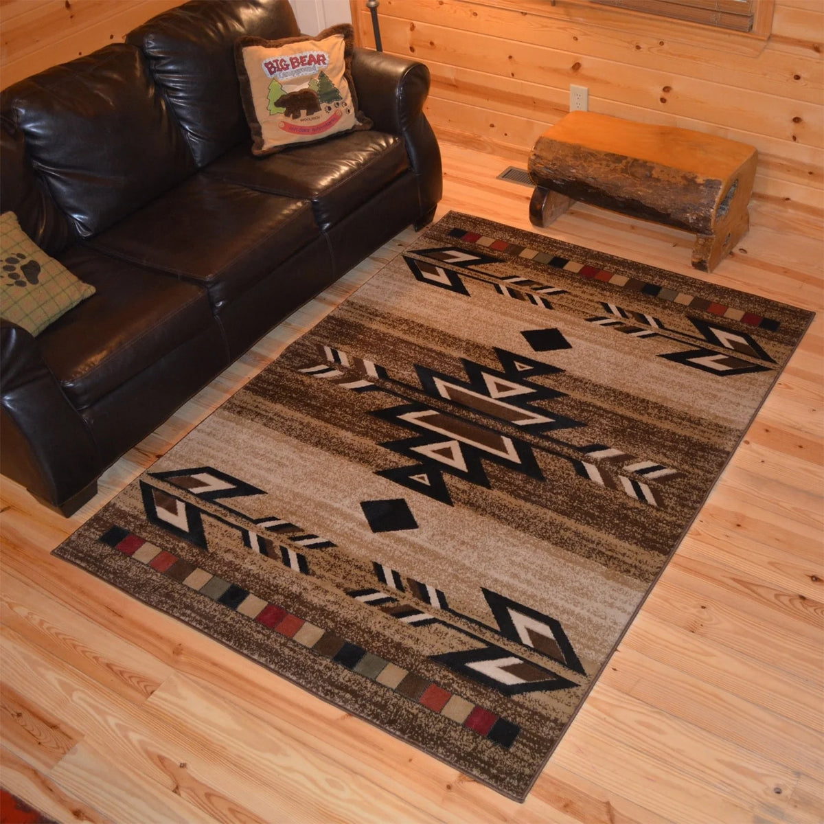 Black 7'10" x 9'10" Polypropylene Geometric Area Rug F41407