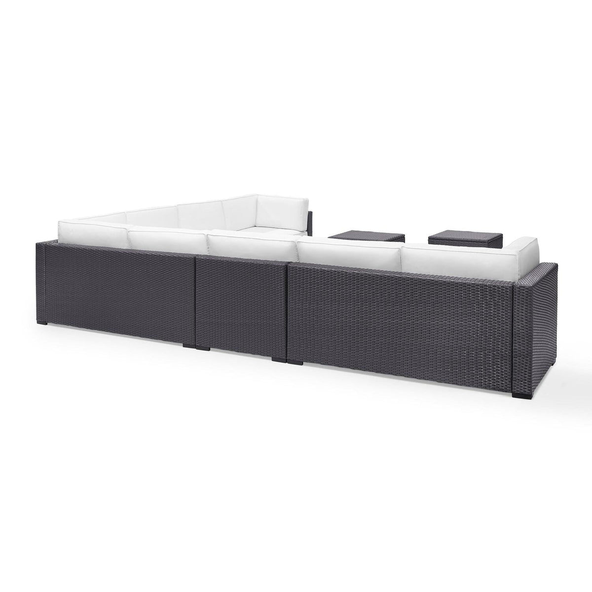 7Pc Outdoor Wicker Sectional Set White/Brown K281419