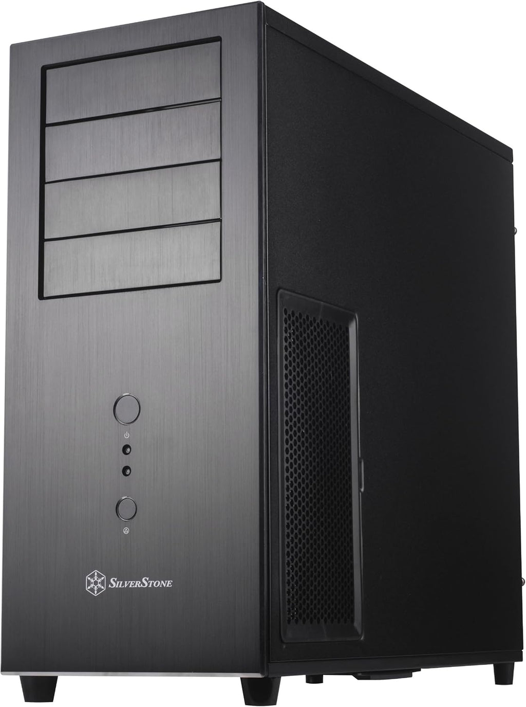 Black Aluminum front panel steel body ATX Mid Tower Computer Case X9579