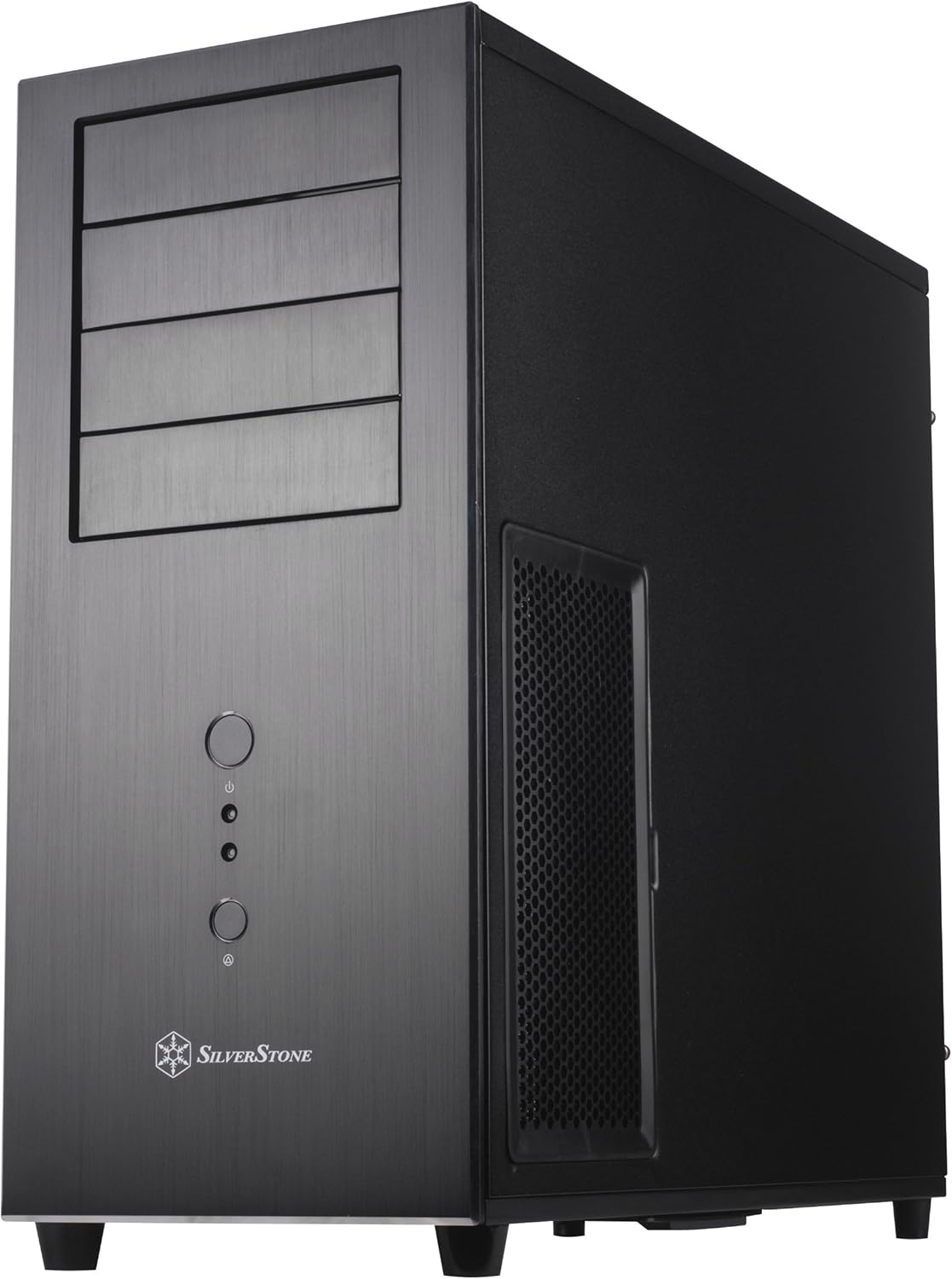 Black Aluminum front panel steel body ATX Mid Tower Computer Case X9579