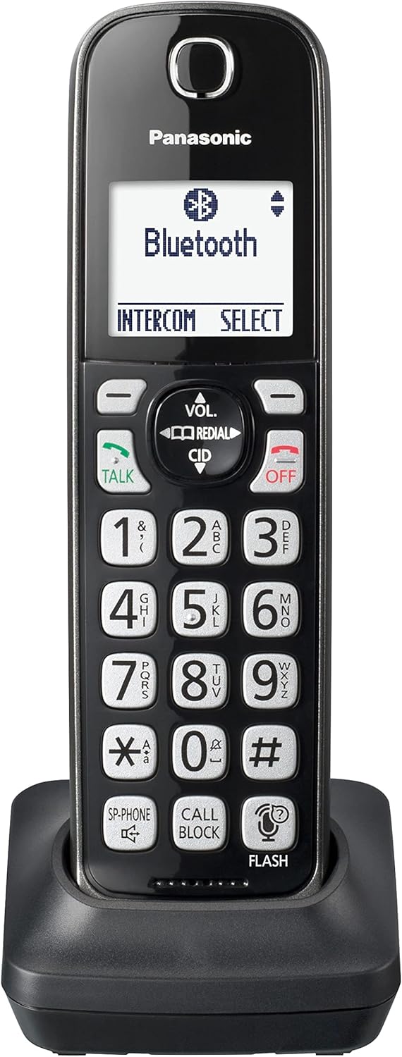 4 Cordless Handsets Expandable Cordless Phone System with Bluetooth, Answering Machine, Call Blocking - Metallic Black A69507