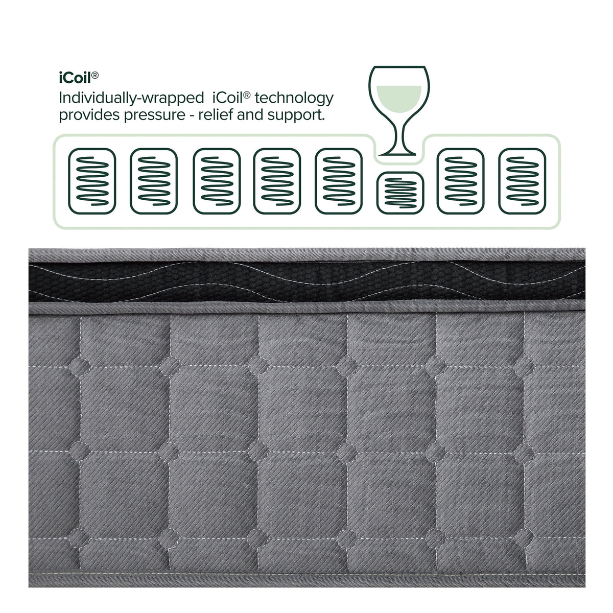 Queen Hybrid Mattress with Gel Memory Foam and Pocket Spring M8881