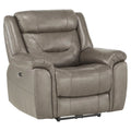 Brown Top Grain Leather Power Reclining Chair E37671