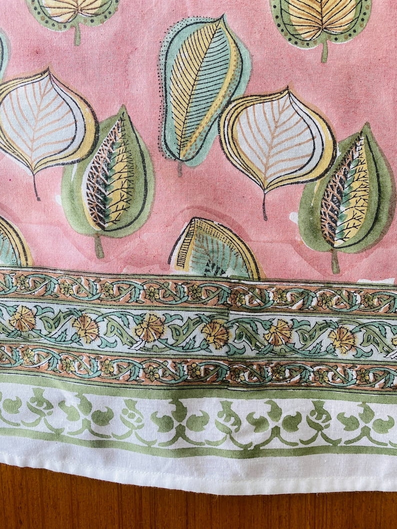 Salmon Pink Cotton Tablecloth K69614