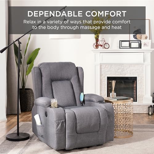 Black Linen Power Lift Recliner Chair H8133
