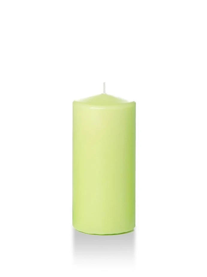 Set of 12 Celery Green Pillar Candles J71721