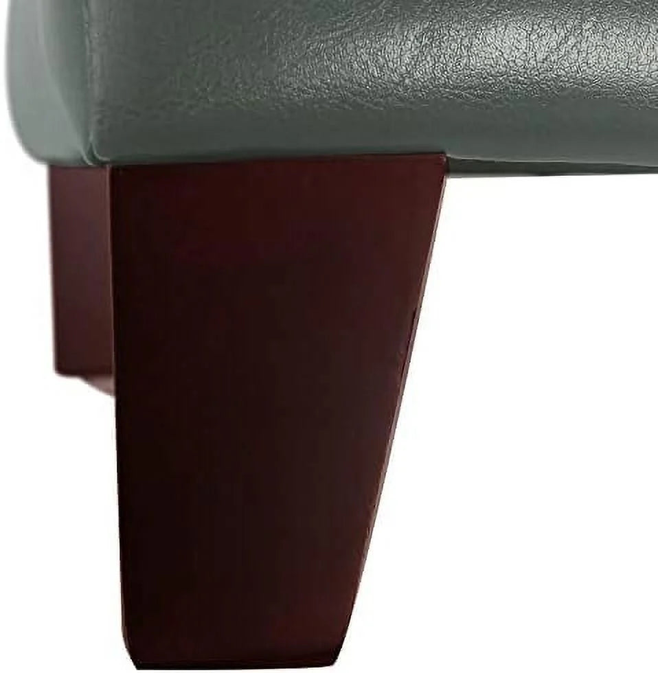 Tufted Leather Square Ottoman with Hinged Lid O75939