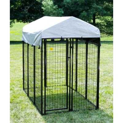 Black Vinyl Coated Welded Wire Dog Kennel, 6-ft x 4-ft x 6-ft O600