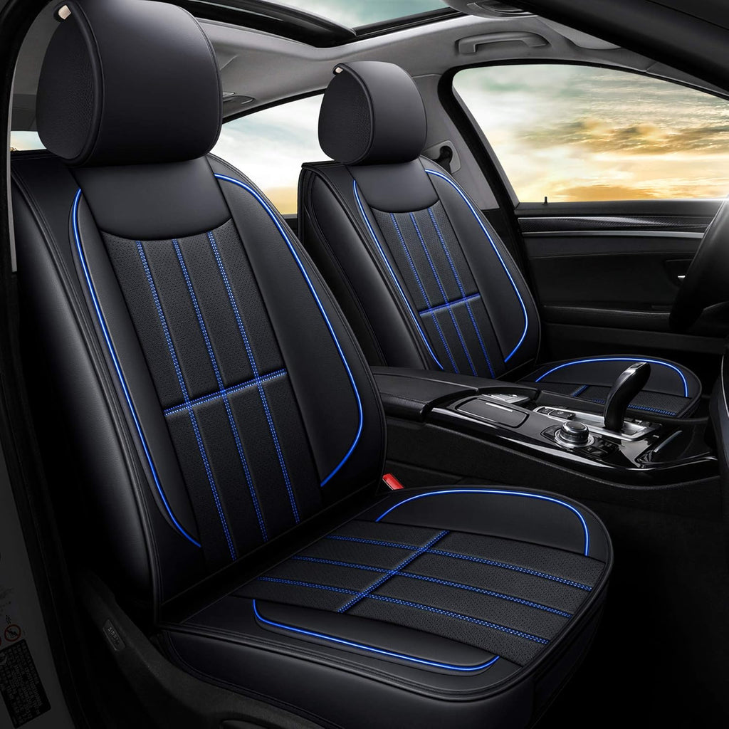Leather Car Seat Covers Full Set Gray R137365