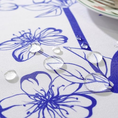 Blue Floral Rectangle Tablecloth E417561