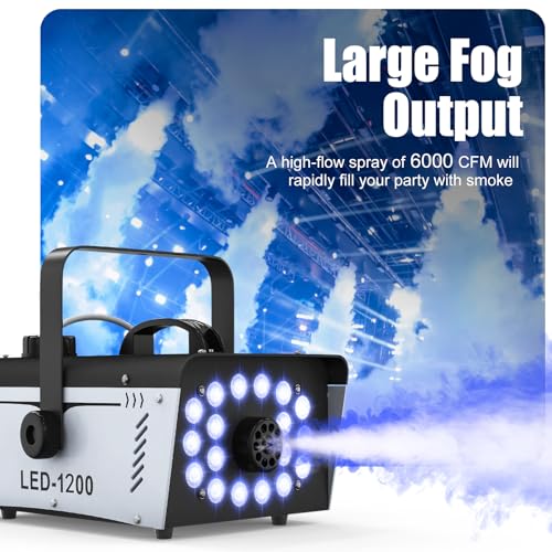 1200W Fog Machine with 18 LED Lights and Remote O48261