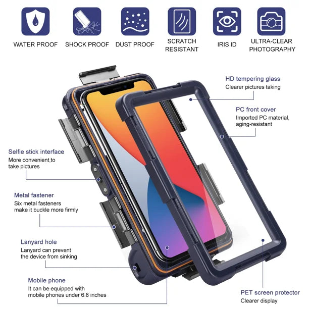 Waterproof Protective Case for Phones Up to 6.9 Inch F30815