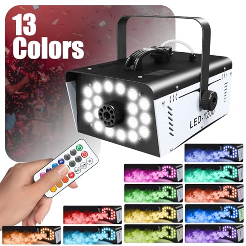 1200W Fog Machine with 18 LED Lights and Remote O48261