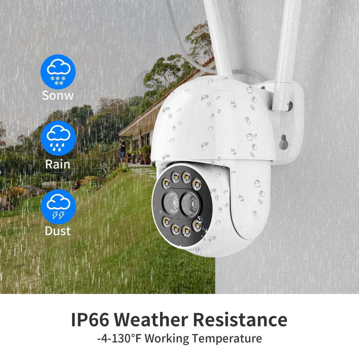 4MP Wireless Wifi Security Camera Outdoor with Full Color Night Vision G3859