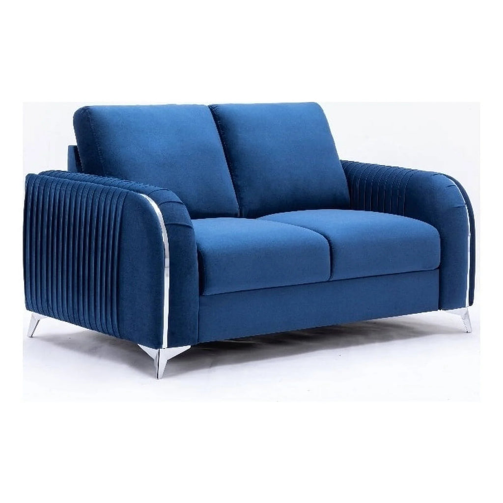 Blue Velvet Upholstered Loveseat V89670