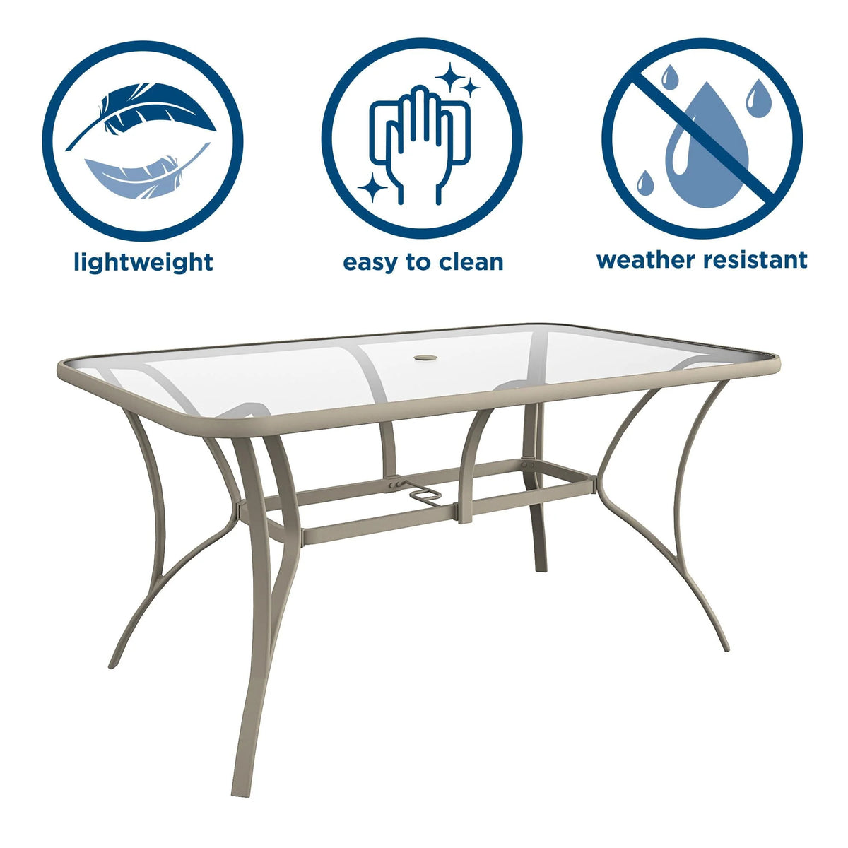 Dark Gray Steel Patio Dining Table D614
