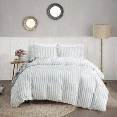King/Cal. King Cotton Printed Reversible Duvet Cover Set with 2 Shams B539847