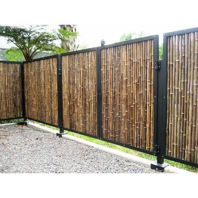 Black Rolled Bamboo Fence 6ft H x 8ft L O763