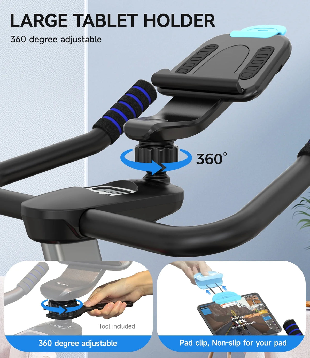 Belt Driven Indoor Cycling Bike with 44lbs Flywheel M22083