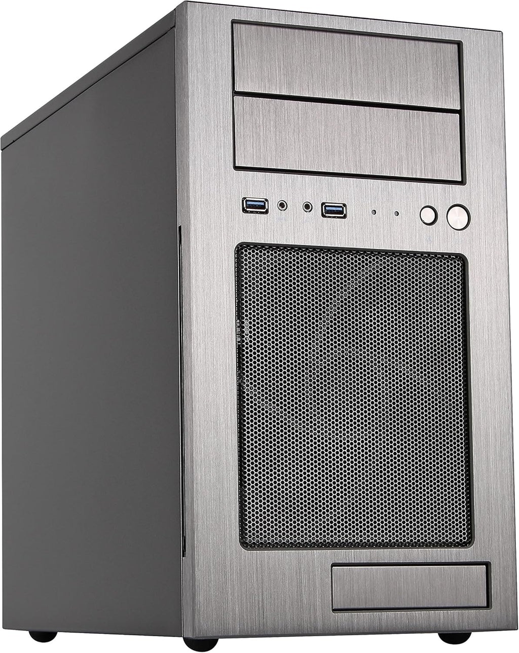 Black Aluminum front panel steel body ATX Mid Tower Computer Case X9579