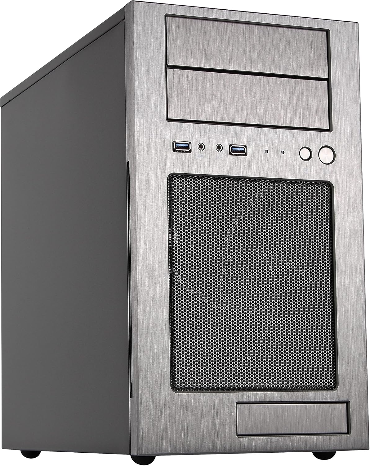 Black Aluminum front panel steel body ATX Mid Tower Computer Case X9579