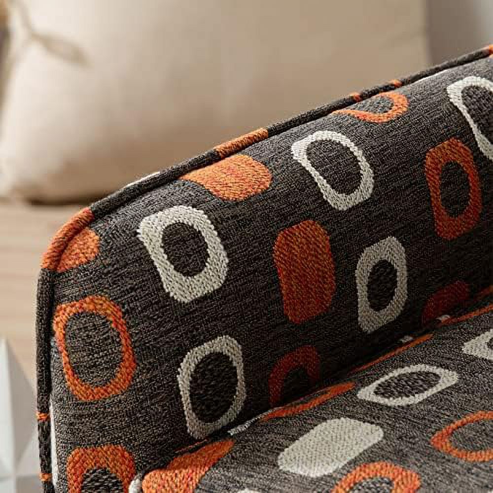 Grey Pattern Linen Fabric Accent Chair F82798
