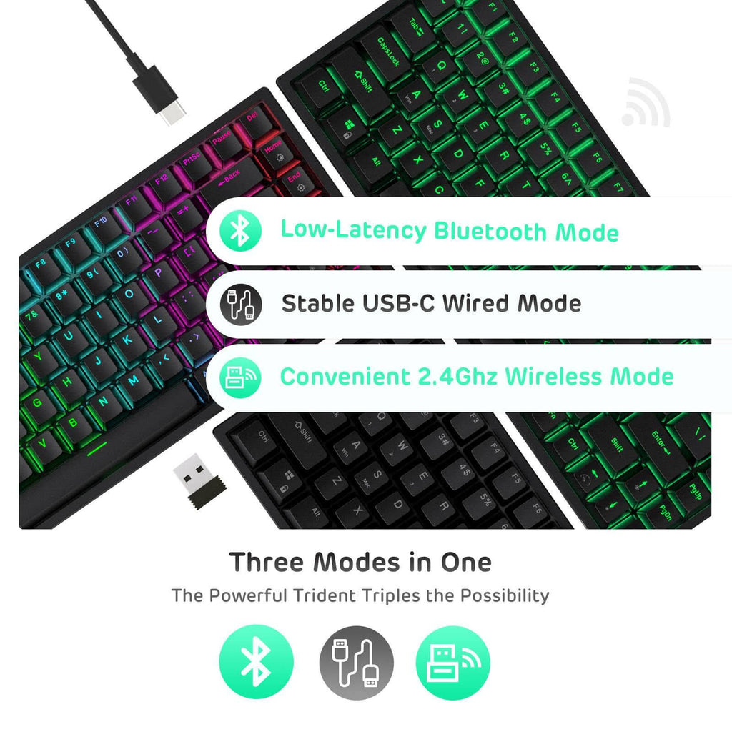 84 Keys Wireless 75% Mechanical Keyboard K378236