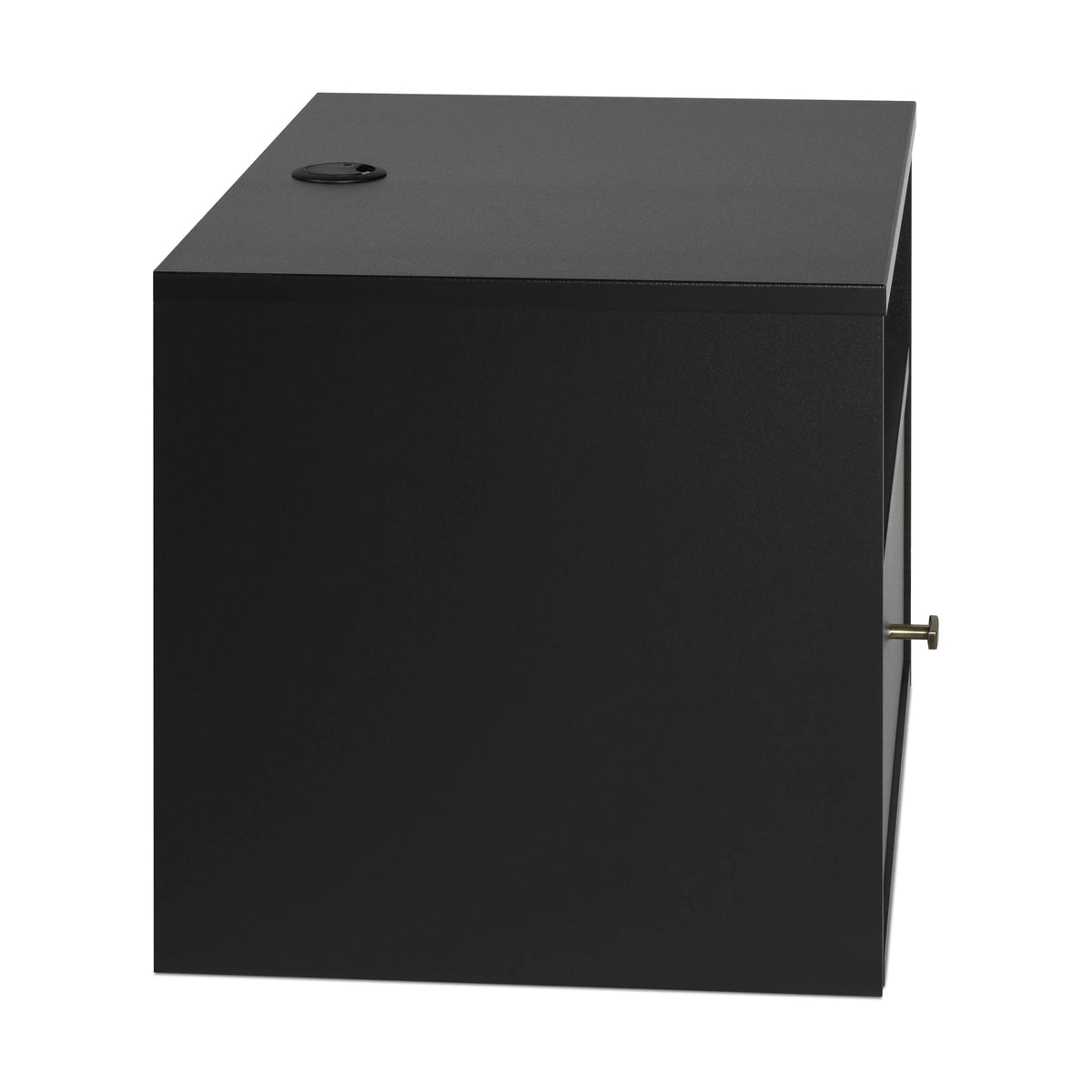 Black Floating Nightstand With Open Shelf X376