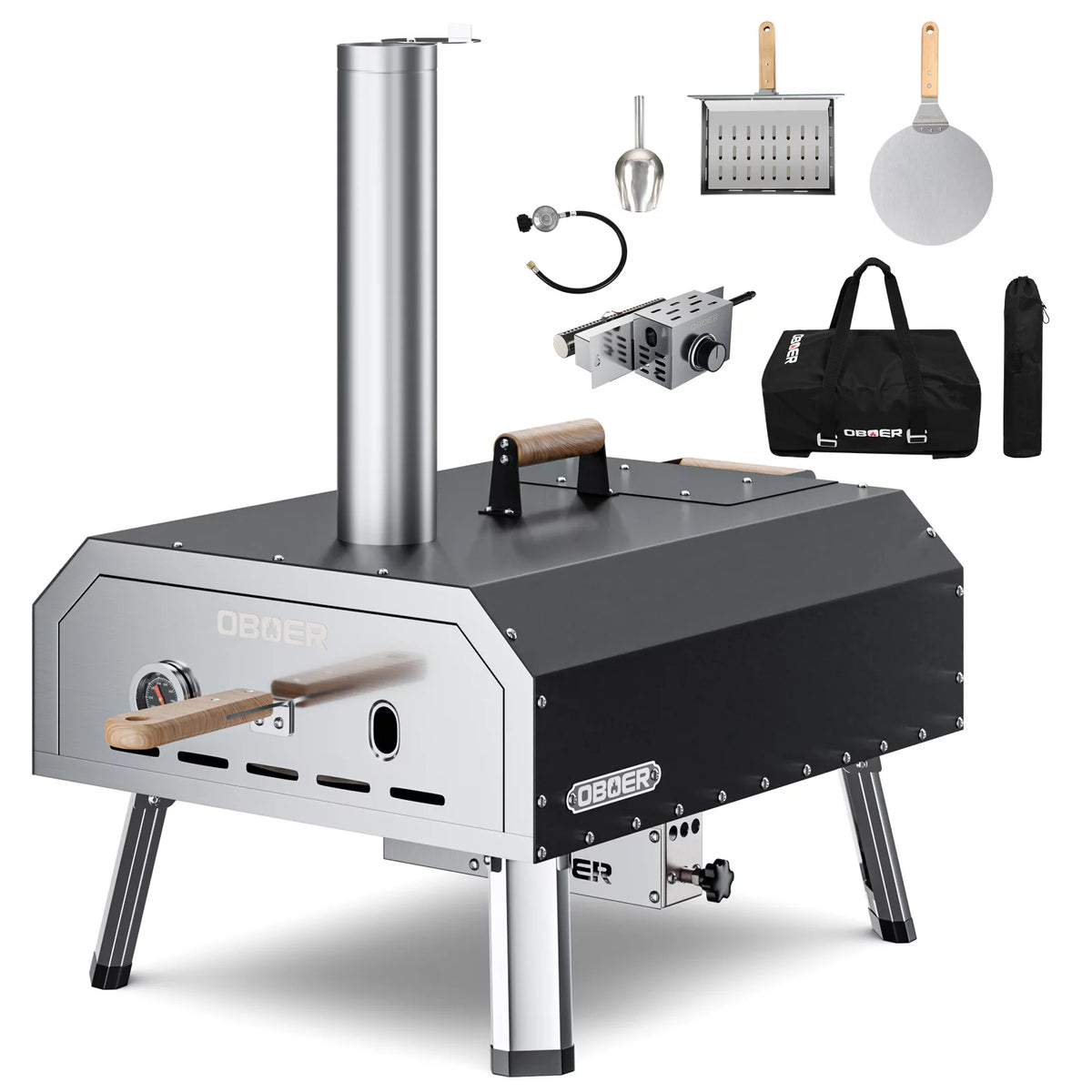 16" Gas & Wood Fired Stainless Steel Pizza Oven W527