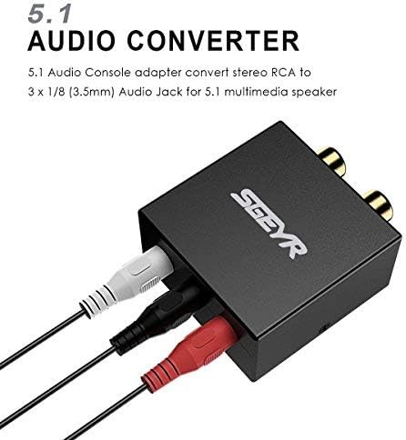5.1 Audio Console Adapter Stereo RCA to 3 x 3.5mm Jack Bidirectional Conversion C949478