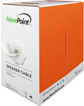 250ft CL2 16/4 AWG 4 Conductor Bulk White Speaker Cable Wire Pack of 2 I70631