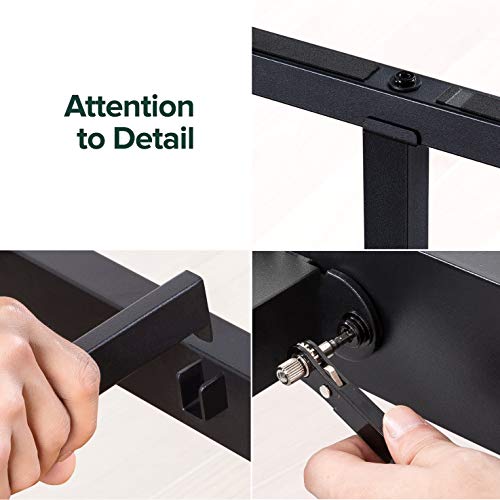 14 Inch Metal Platform Bed Frame, Steel Slat Support, Black, Full U711