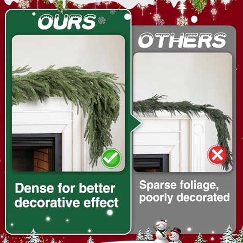 12ft Realistic Artificial Pine Cedar Garland R79730