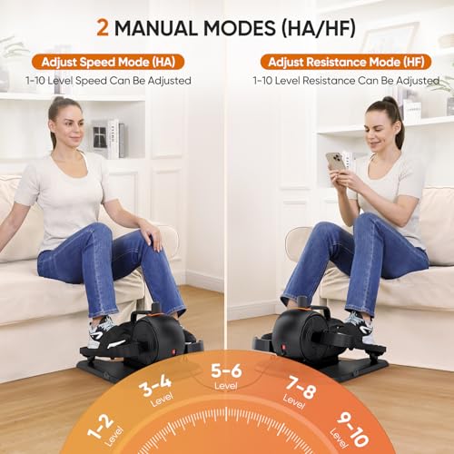 Under Desk Elliptical Machine, Electric Ellipse Leg Exerciser, Seated Pedal Exerciser T96454