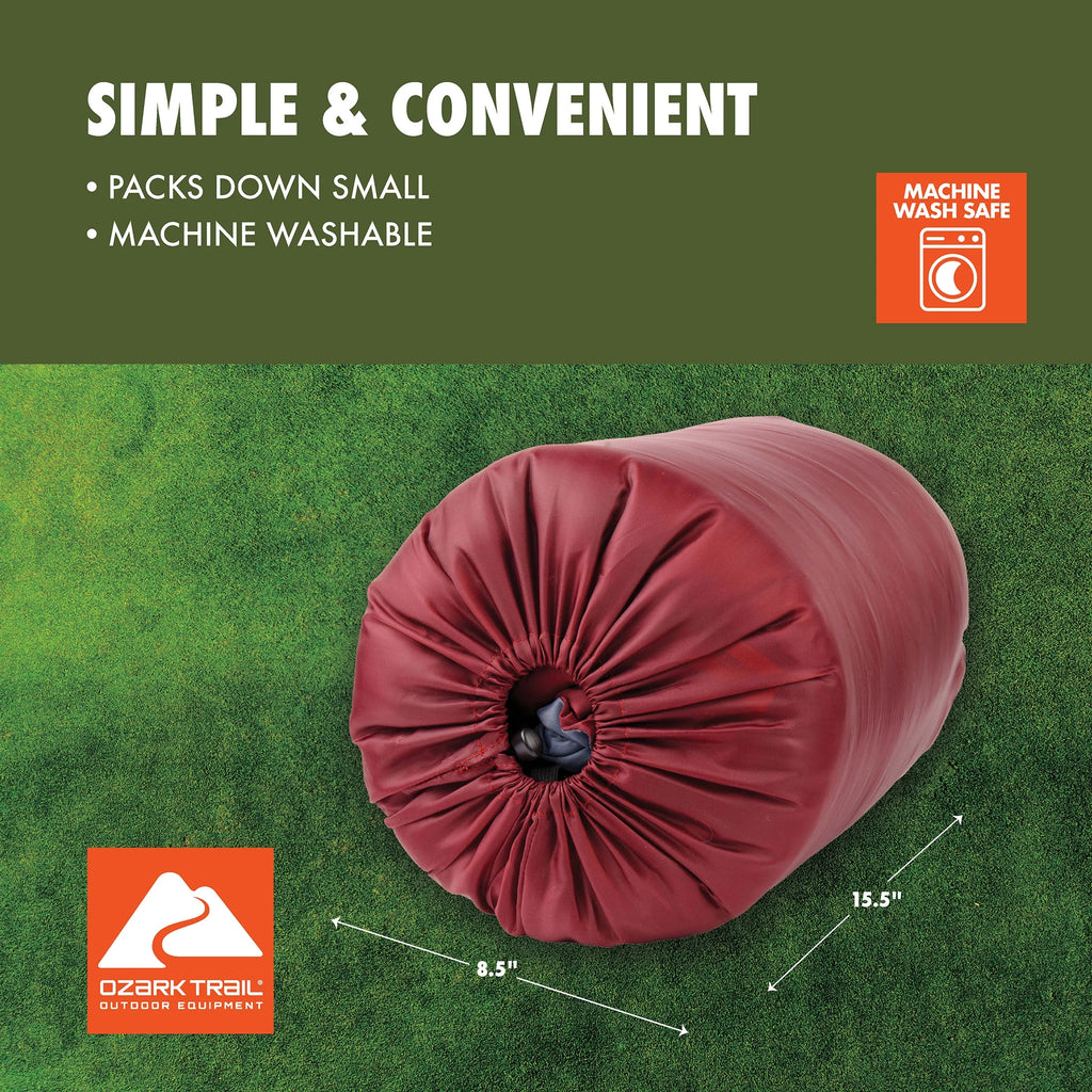 50-Degree Warm Weather Rectangular Sleeping Bag, Red, 33x75 L565712