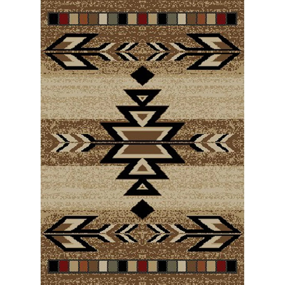 Black 7'10" x 9'10" Polypropylene Geometric Area Rug F41407
