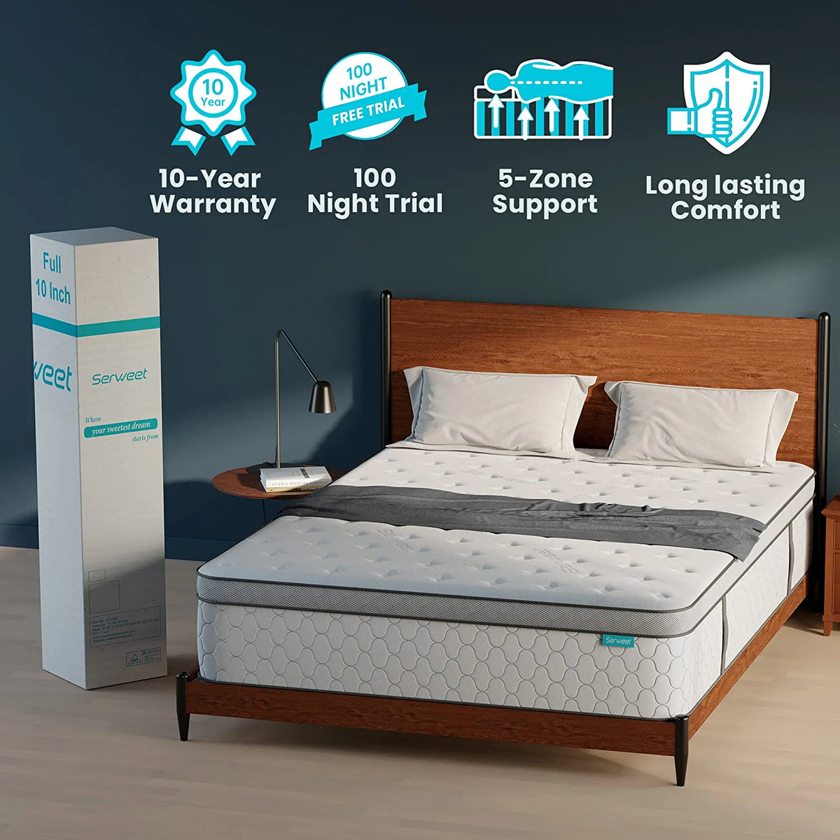 8 Inch Gel Memory Foam Hybrid Mattress N807