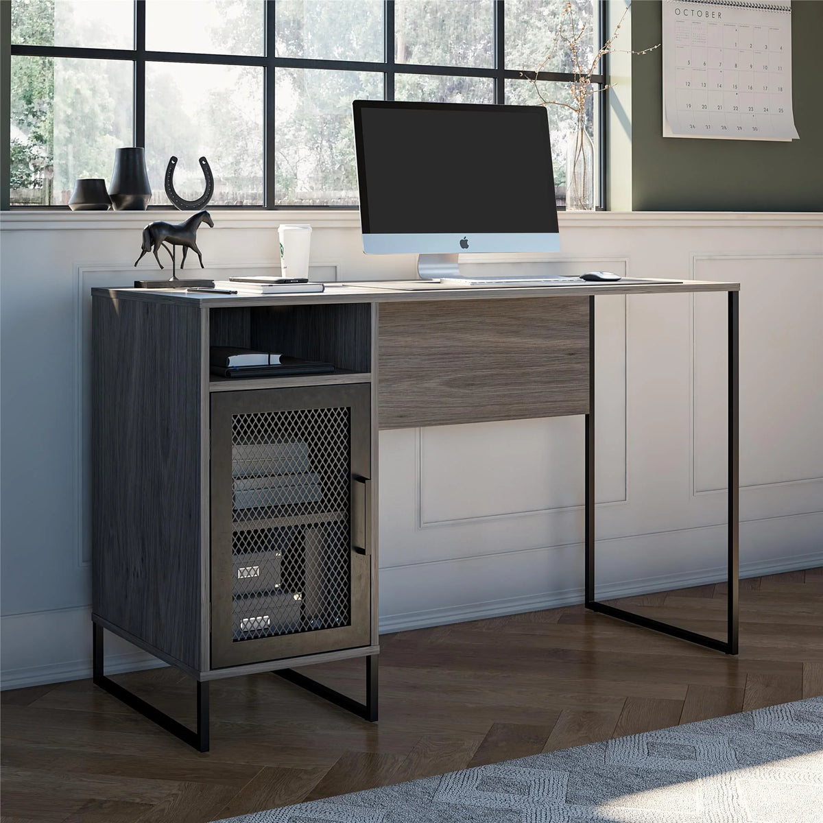 Gray Oak Computer Desk P8769