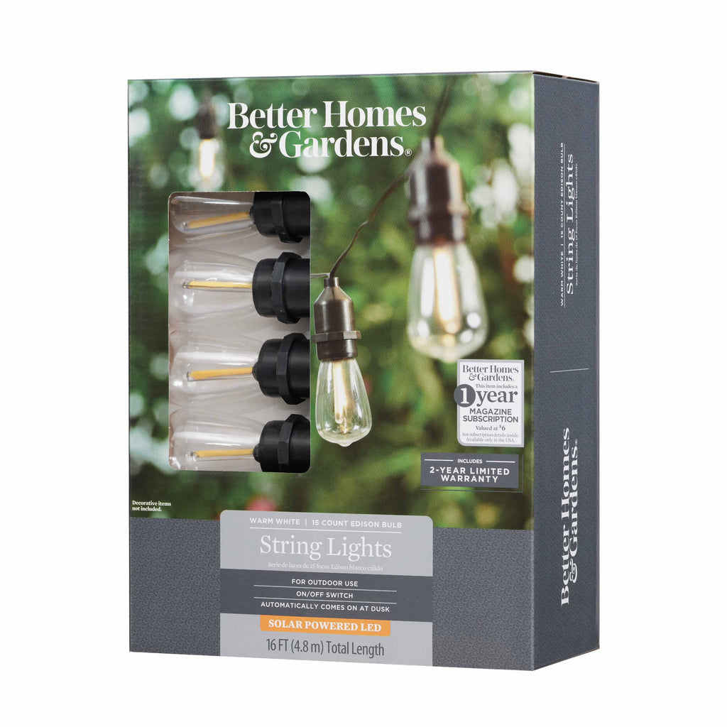 Solar Powered Edison Outdoor String Lights I99903