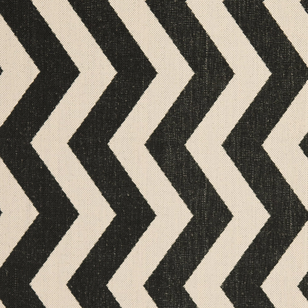 Black Beige Round Indoor/Outdoor Area Rug S35566