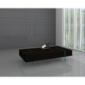 Wood Coffee Table with Tempered Glass Base F102308